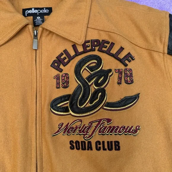 Pelle Pelle Men's Yellow Soda Club Bomber Varsity Jacket - Picture 3 of 14